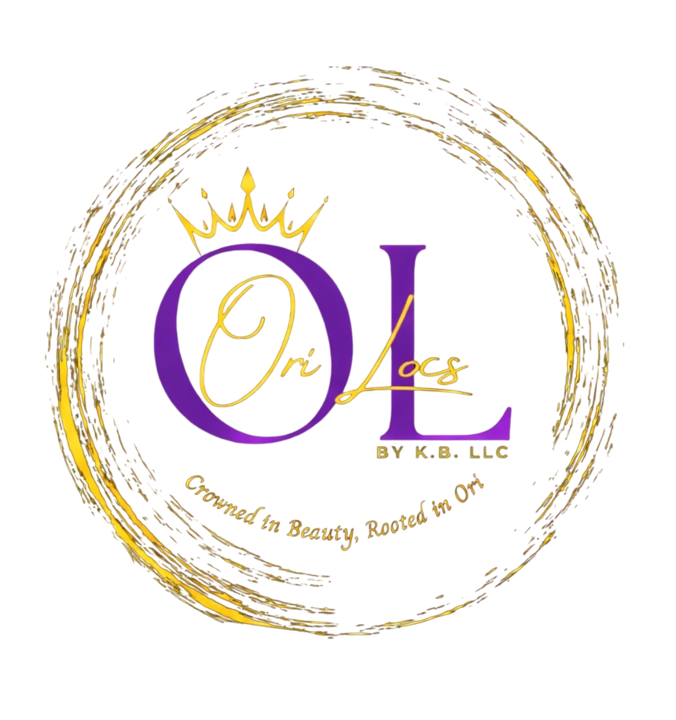 Elegant logo with gold and purple crown design.